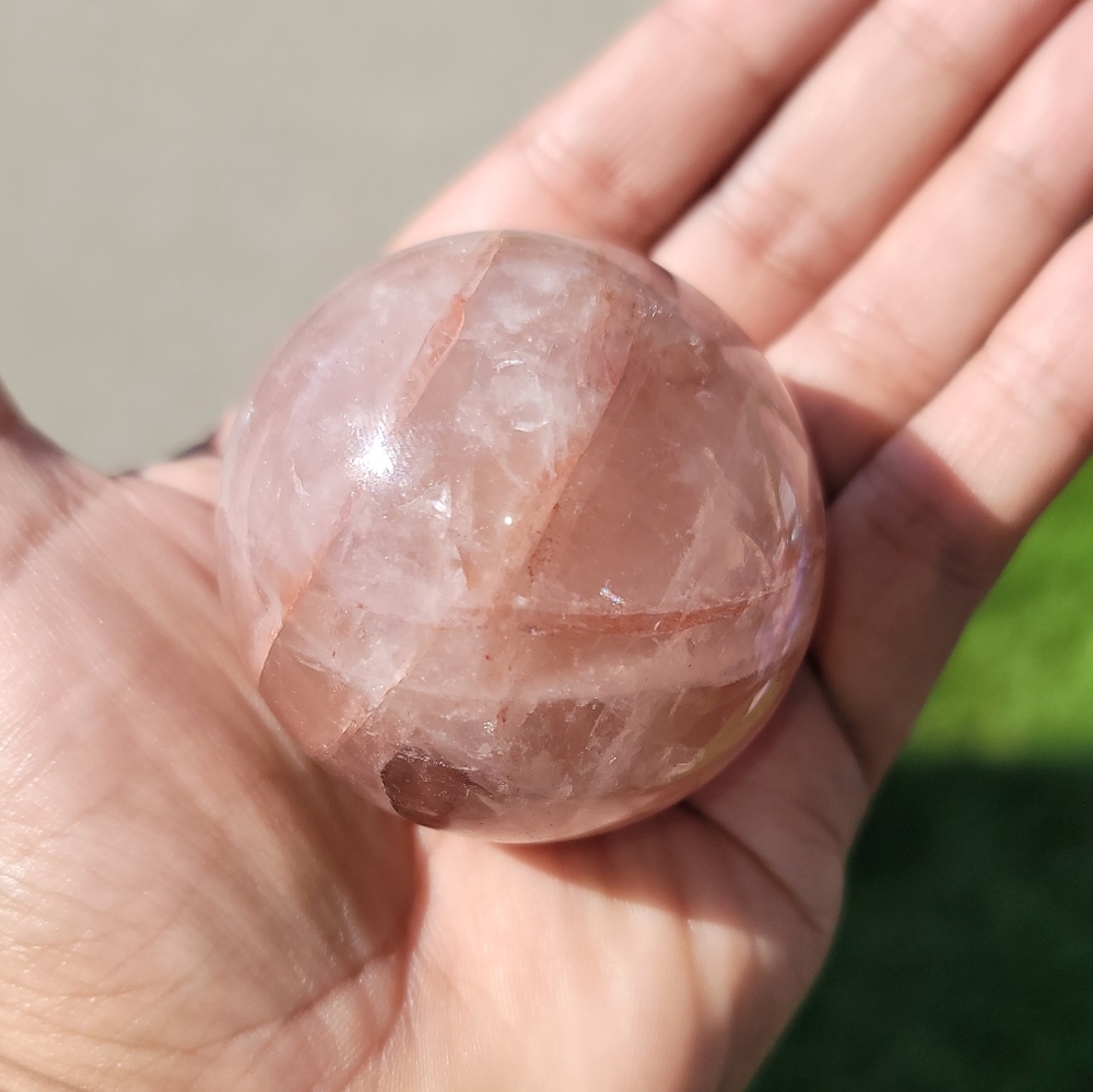 Beautiful Fire quartz sphere